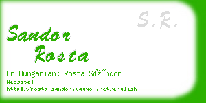 sandor rosta business card